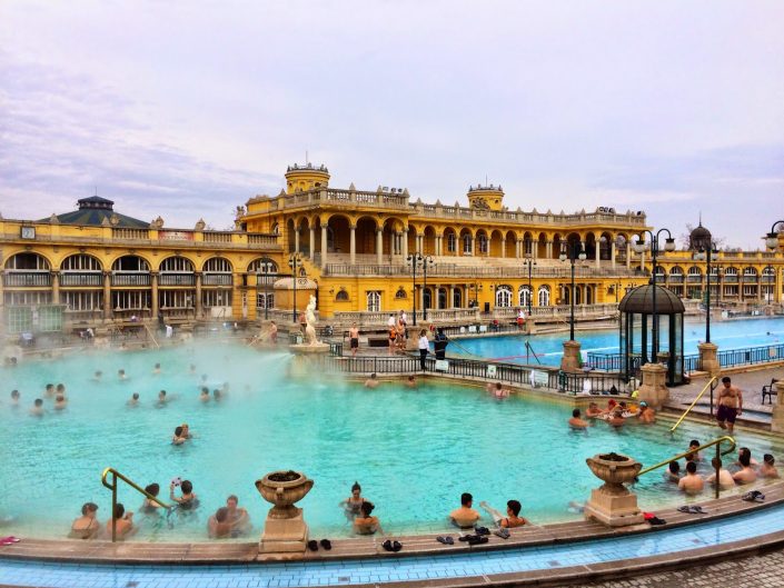 The Szechenyi thermal spa baths in Budapest, Hungary