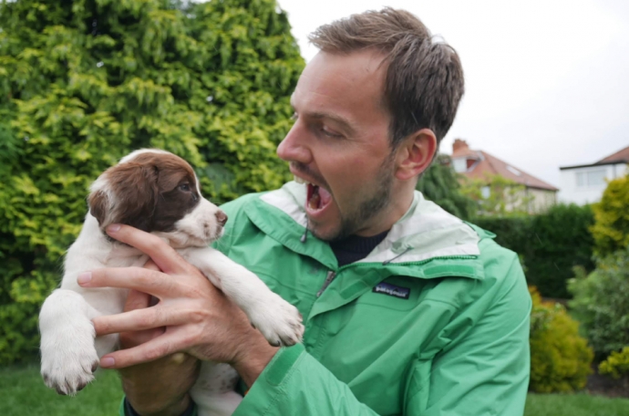 Simon with Springer Spaniel, Pip :)