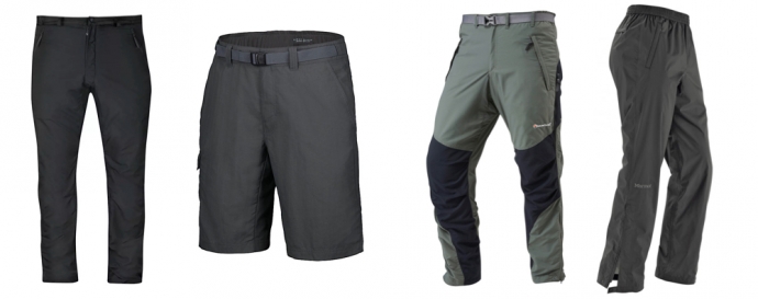 Walking Trousers, Shorts and Waterproof Over-trousers - Packing List