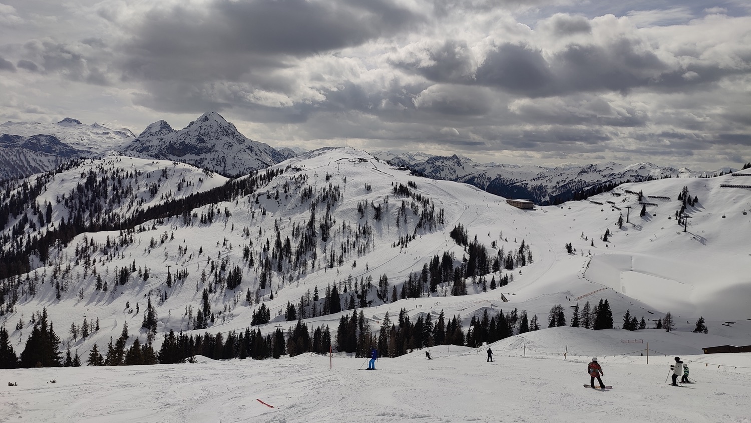 View of Flachau ski slopes in the Snow Space Salzburg