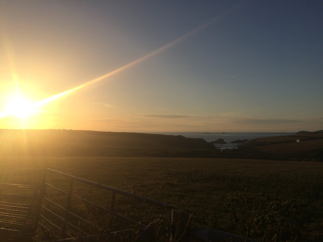 A bright sunset of the West Coast of Cornwall