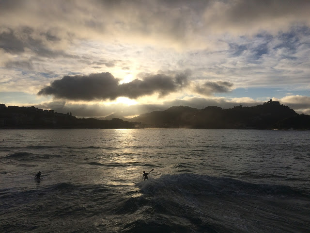 Sunset at La Concha beach, San Sebastian