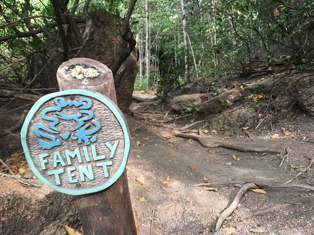 Family tent sign, Mumbo Island