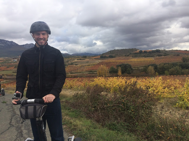 Simon taking a Segway tour through a Rioja Alavesa vineyard / bodega