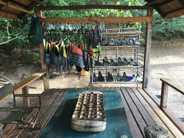 Snorkelling equipment on Mumbo Island