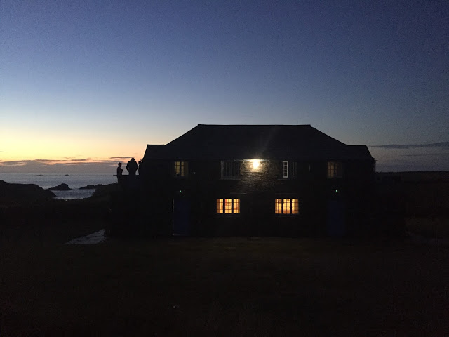 Beach Head Bunkhouse at night - South West Coast Path, Cornwall