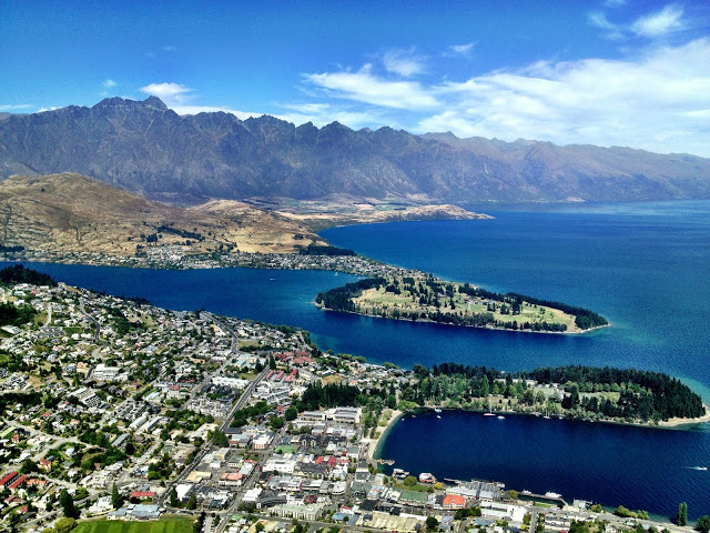 Aerial view of Queenstown, New Zealand